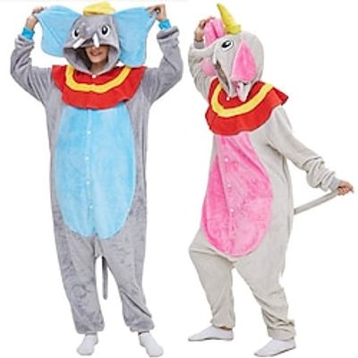 Adults' Kigurumi Pajamas Nightwear Onesie Pajamas Elephant Animal Onesie Pajamas Cute Polar Fleece Cosplay For Men's Women's Christmas Animal Sleepwear Cartoon Lightinthebox