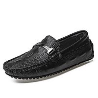 Men's Loafers  Slip-Ons Comfort Loafers Crib Shoes Drive Shoes Casual Daily Leather Warm Non-slipping Wear Proof Burgundy White Black Fall Winter Lightinthebox - thumbnail