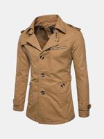 Mens M-4XL Thicken Trench Coat - thumbnail