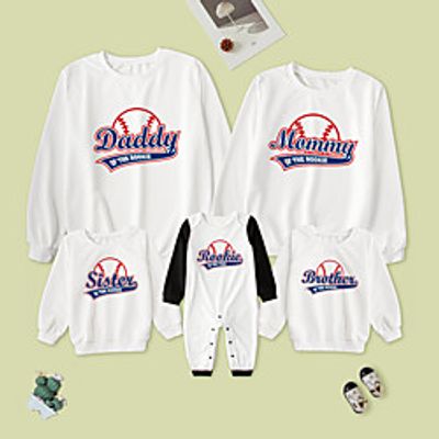 Family Look Tops Letter Daily Print White Long Sleeve Daily Matching Outfits  Fall  Winter  Cute Lightinthebox