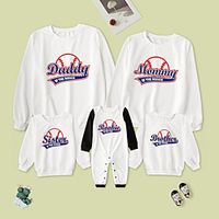 Family Look Tops Letter Daily Print White Long Sleeve Daily Matching Outfits  Fall  Winter  Cute Lightinthebox - thumbnail