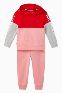 Colour Block Cotton Hoodie Set