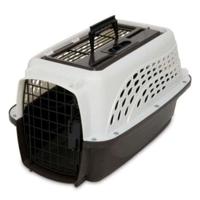 Petmate Two Door Top Load Pet Kennel 19 Inch Up To 10Lbs, Pearl White And Coffee Grounds