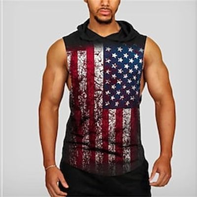Men's Hoodie Graphic Flag Print Sports  Outdoor Sports Weekend 3D Print Casual Designer Hoodies Sweatshirts  Wine Lightinthebox