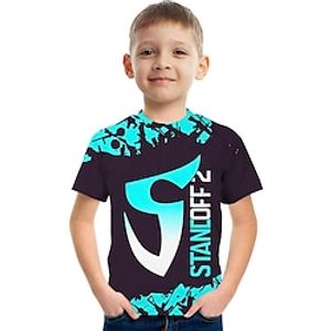 Fashion Alphabet Kids Short Sleeve T-shirt Fashion 3d Printed Colorful Shirts For Boys And Girls Lightinthebox