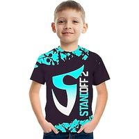 Fashion Alphabet Kids Short Sleeve T-shirt Fashion 3d Printed Colorful Shirts For Boys And Girls Lightinthebox - thumbnail