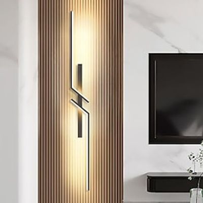 Black LED Wall Light Modern Metal Linear Wall Mounted Lamp Indoor Led Wall Sconce Lighting Long Strip Design Indoor Wall Lamp for Living Room Bedroom Porch Hallway Bathroom Bedside Lightinthebox