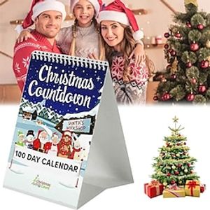 100 Day Christmas Countdown Calendar 2023, Christmas Advent Calendar 100 Day Countdown Calendar Desk Flip Calendar Xmas Advent Calender Standing Calendar, Tear off Countdown Calendar miniinthebox