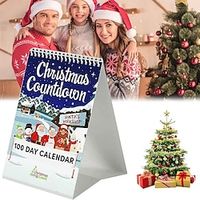 100 Day Christmas Countdown Calendar 2023, Christmas Advent Calendar 100 Day Countdown Calendar Desk Flip Calendar Xmas Advent Calender Standing Calendar, Tear off Countdown Calendar miniinthebox - thumbnail