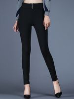 Pockets Zipper Skinny Pencil Pants