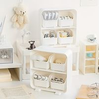 123pc Desktop Storage Box Drawer Type Four-compartment Small Items Box Desk 2-layer Pull Stationery Cosmetics Sundry Organizer Home Organization And Storage Supplies Kitchen Bathroom Bedroom Office Lightinthebox - thumbnail