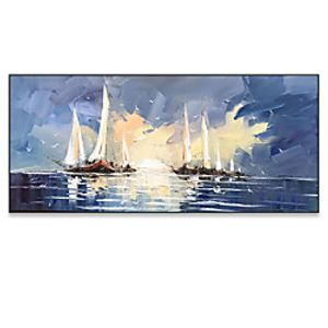 Oil Painting Handmade Hand Painted Wall Art Modern Abstract High Quality Sailboat Landscape Home Decoration Decor Rolled Canvas No Frame Unstretched miniinthebox