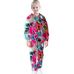 Kids Girls' Hoodie  Pants Clothing Set 2 Pieces Long Sleeve Rainbow Floral Paisley Gradient Ramp Print Sports Outdoor Comfort Sports Regular 3-12 Years miniinthebox