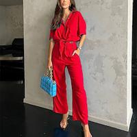 Shirt Set Women's Red Blue Plain Pocket 2 Piece Street Daily Fashion Shirt Collar Regular Fit S Lightinthebox