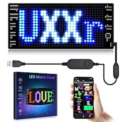 1PC Car Badge Rolling LED Badge USB Car LED Advertising Screen Bluetooth Full Color Electronic Soft Screen miniinthebox