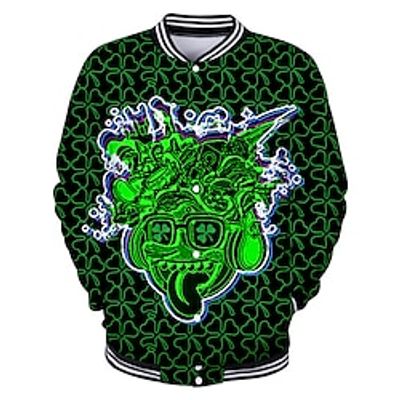 Four Leaf Clover 3D Cartoon Sporty Casual Men's Jacket Casual Jacket St.Patrick's Day Vacation Spring Fall Stand Collar Long Sleeve Light Green Dark Green Green XS S M Polyester Jacket Lightinthebox Four Leaf Clover 3D Cartoon Sporty Casual Men's Jacket Casual Jacket St.Patrick's Day Vacation Spring Fall Stand Collar Long Sleeve Light Green Dark Green Green XS S M Polyester Jacket Lightinthebox