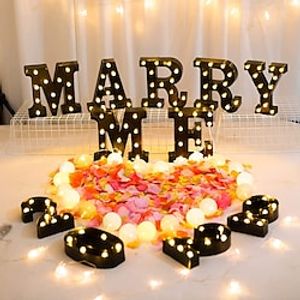 LED Letters Lights 26 Alphabet  Arabic Battery Operated Black Decorative Marquee Lamps for Events Wedding Party Birthday Home Bar(Cool Black) Newly Design miniinthebox