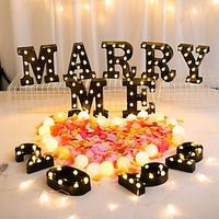 LED Letters Lights 26 Alphabet  Arabic Battery Operated Black Decorative Marquee Lamps for Events Wedding Party Birthday Home Bar(Cool Black) Newly Design miniinthebox - thumbnail