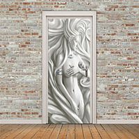 Sculpture Style 2pcs Self-adhesive Creative European Style Beauty Door Stickers Living Room Diy Decoration Home Waterproof Wall Stickers miniinthebox - thumbnail