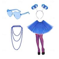 The Cat in the Hat Cosplay Outfits Masquerade Women's Girls' Movie Cosplay Cosplay Halloween Blue Halloween Carnival Masquerade Skirt Socks Glasses Lightinthebox