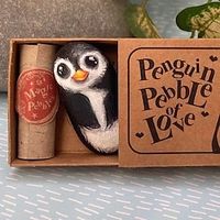 Penguin gift for Nana, Thank you Nanny pocket penguin hug, Cute Happy Birthday gifts for Nanny, Unique personalised penguin art Nana gifts miniinthebox - thumbnail