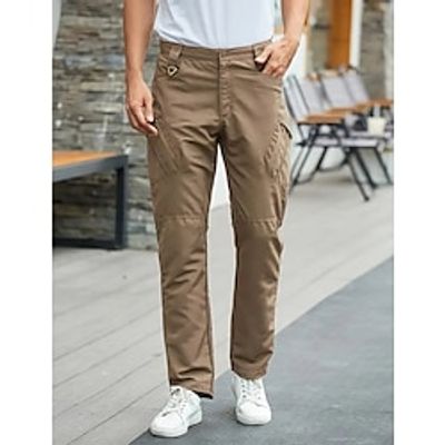Men's Cargo Pants Cargo Trousers Tactical Pants Multi Pocket Straight Leg Plain Waterproof Wearable Casual Daily Holiday Sports Fashion Black Green Lightinthebox