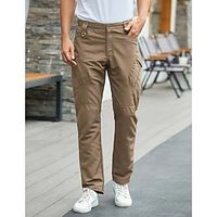 Men's Cargo Pants Cargo Trousers Tactical Pants Multi Pocket Straight Leg Plain Waterproof Wearable Casual Daily Holiday Sports Fashion Black Green Lightinthebox - thumbnail