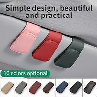 Car Visor Sunglass Holder, Magnetic Leather Glasses Eyeglass Hanger Clip For Car Sunglasses Holder And Ticket Card Clip For Car Visor Accessories Lightinthebox - thumbnail
