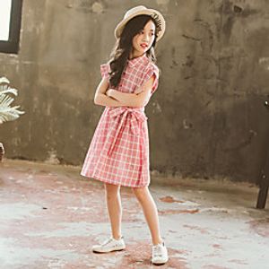 plaid dresses, big children's summer 2020 new girls' dresses, children's clothes, little girls' clothes, summer princess dresses Lightinthebox