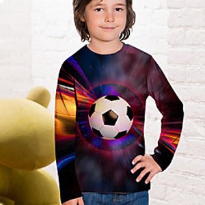 Kids Boys' T shirt Long Sleeve 3D Print Football Fuchsia Children Tops Fall Active Regular Fit 4-12 Years Lightinthebox