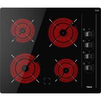 TEKA 60cm Vitroceramic Hob | 4 Zones | Black Ergonomic Knobs | Fast-Click Installation| Easy Control | TBC 64000 XFL