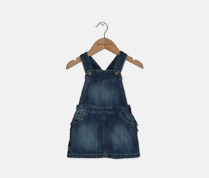 Toddler Girls Washed Dress  Washed Blue