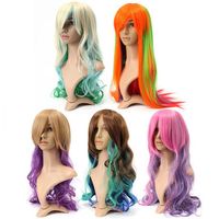 75cm Women Cosplay Wig Gradient Wavy Curly Long Hair Full Wigs Party5 Colors