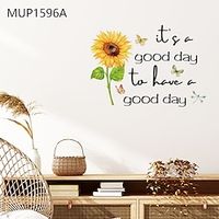 Sunflower Sunflower Butterfly Dragonfly Lnspirational English Proverbs Can Remove Children's Room Study Living Room Bedroom Home Background Decoration Wall Stickers miniinthebox - thumbnail