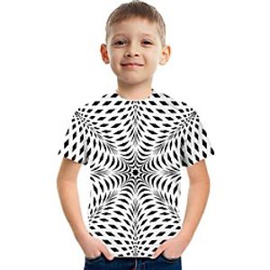 Kids Boys' Tee Short Sleeve Graphic Optical Illusion Color Block Rainbow Children Tops Summer Active Streetwear Sports 3-12 Years Lightinthebox