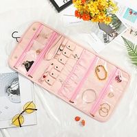 Foldable Jewelry Case Travel Jewelry Organizer Portable for Journey Earrings Rings Diamond Necklaces Brooches Storage Bag Lightinthebox - thumbnail
