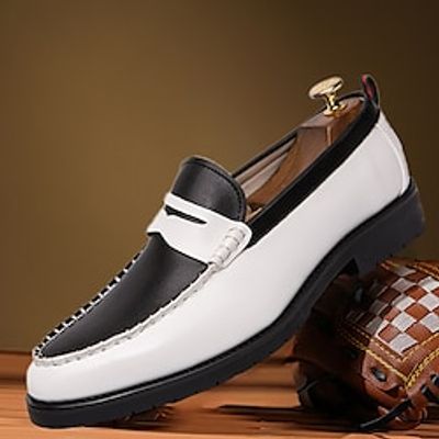 Men's Loafers Slip-Ons Formal Shoes Dress Shoes Walking Casual British Office Career PU Comfortable Loafer Black and White Black Color Block Fall Lightinthebox Men's Loafers Slip-Ons Formal Shoes Dress Shoes Walking Casual British Office Career PU Comfortable Loafer Black and White Black Color Block Fall Lightinthebox