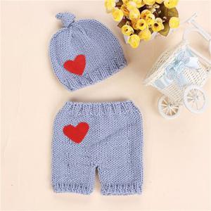 Newborn Baby Girls Boys Crochet Knit Heart Costume Photo Photography Prop Outfits