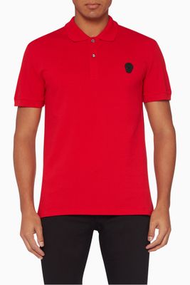 Skull-Logo Cotton Polo T-Shirt Skull-Logo Cotton Polo T-Shirt