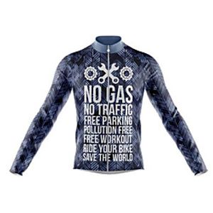 21Grams Men's Long Sleeve Cycling Jersey Winter Summer Fleece Spandex Polyester Forest Green Novelty Funny Bike Jersey Top Mountain Bike MTB Road Bike Cycling Thermal Warm UV Resistant Anatomic Design miniinthebox