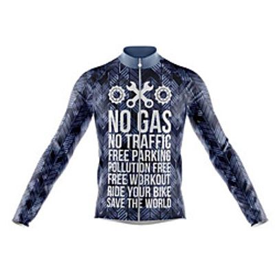 21Grams Men's Long Sleeve Cycling Jersey Winter Summer Fleece Spandex Polyester Forest Green Novelty Funny Bike Jersey Top Mountain Bike MTB Road Bike Cycling Thermal Warm UV Resistant Anatomic Design miniinthebox