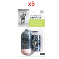 M-Pets Waste Bag Dispenser Pink +30 Bags (2X15) (Pack of 5)