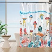 Bathroom Deco Shower Curtain with Hooks Bathroom Decor Waterproof Fabric Shower Curtain Set Lightinthebox - thumbnail