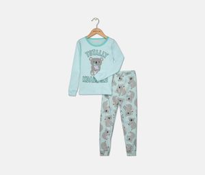 Toddler Long Sleeve Top And Pajama  Crystal Mint