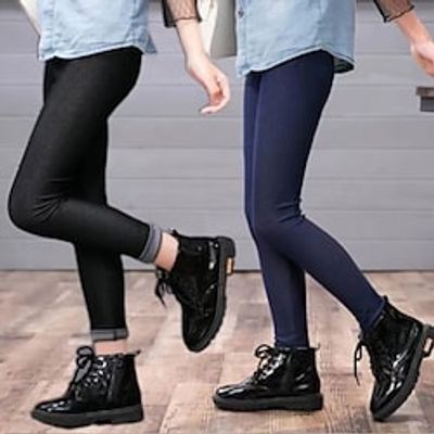 Kids Girls' Leggings Solid Color Daily Outdoor 7-13 Years Summer Black Royal Blue Lightinthebox