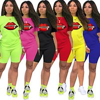 Women's 2 Piece Tracksuit Jogging Suit Street Casual 2pcs Summer Short Sleeve Spandex Breathable Soft Fitness Gym Workout Running Walking Jogging Sportswear FluorescenceGreen Black Yellow Red Blue Lightinthebox - thumbnail