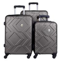 PARA JOHN Trolley Luggage Set of 3 PCS ABS Hard Side Spinner Wheels DARK GREY