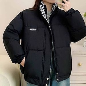 Women's Winter Jacket Winter Coat Parka Warm Breathable Outdoor Daily Wear Vacation Going out Pocket Zipper Stand Collar Casual Lady Comfortable Solid Color Regular Fit Outerwear Long Sleeve Winter Lightinthebox