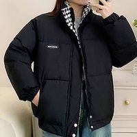 Women's Winter Jacket Winter Coat Parka Warm Breathable Outdoor Daily Wear Vacation Going out Pocket Zipper Stand Collar Casual Lady Comfortable Solid Color Regular Fit Outerwear Long Sleeve Winter Lightinthebox - thumbnail