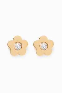 Flower Diamond Stud Earrings in 18kt Yellow Gold